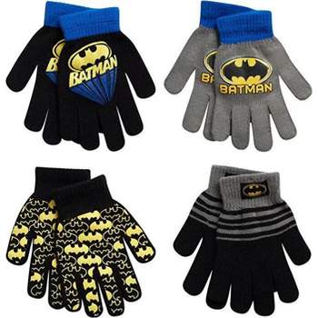 DC Comics Batman Boys 4 Pack Mittens or Gloves, Kids Ages 2-7