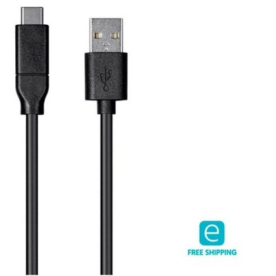 Monoprice USB & Lightning Cable - 4 Meter - Black | Essentials 2.0 USB-C to USB-A, 3A, 480 Mbps, use with Samsung Galaxy S9 S8 Note 8, Pixel, LG V30