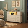 8-Drawer Fabric Dresser with Charging Station and LED Lights, TV Stand for 55-Inch - 2 of 4