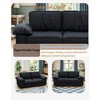 VASIP 78" Black Faux Leather Loveseat,Compact Sofa with Hidden Storage for Small Apartment, Living Room - 3 of 4