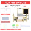 Kids Art Table Set with Easel,Toddler Drawing Table with Double-Sided Blackboard/Whiteboard/Large Storage Desk/Art Supply, Kids Painting Desk - 3 of 4