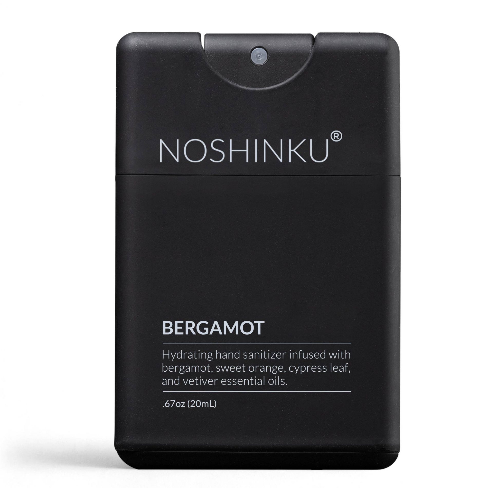 NOSHINKU Refillable Bergamot Ultra Moisturizing Pocket Sanitizer - Travel Size - 20ml