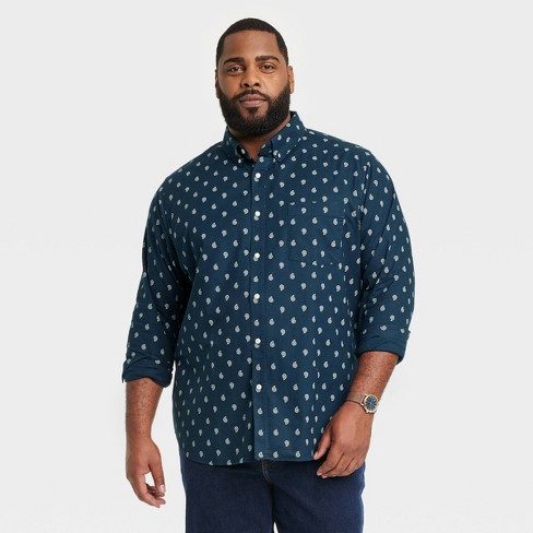 Men's Big & Tall Performance Dress Standard Fit Long Sleeve Button-Down  Shirt - Goodfellow & Co™ Black 4XL