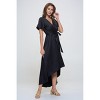 WEST K Women's Woven Georgia Faux-Wrap Dress with High-Low Hem and Tie Waist - 2 of 3