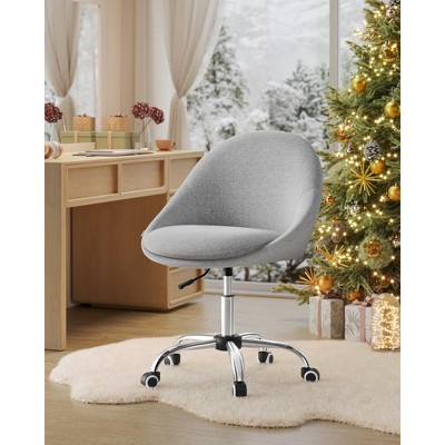 VASAGLE Office Chair, Adjustable Height Vanity Chair, Desk Chair,compact 360° swivel office chair Gray