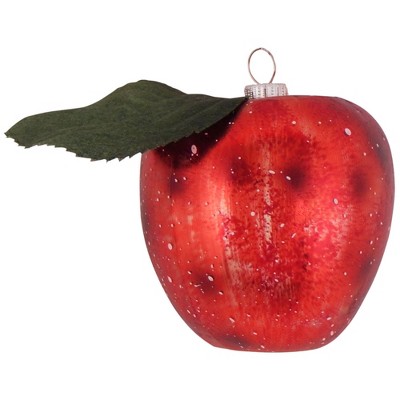 Christmas by Krebs 2.5" Red Apple Glass Christmas Ornament