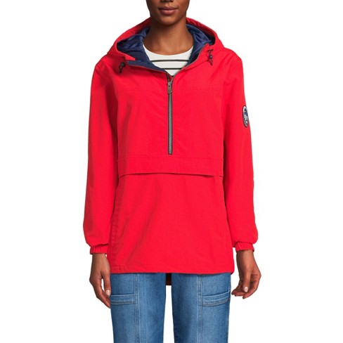 Lands' End Adult Squall Waterproof Anorak Pullover - X-Small - Bright Cherry