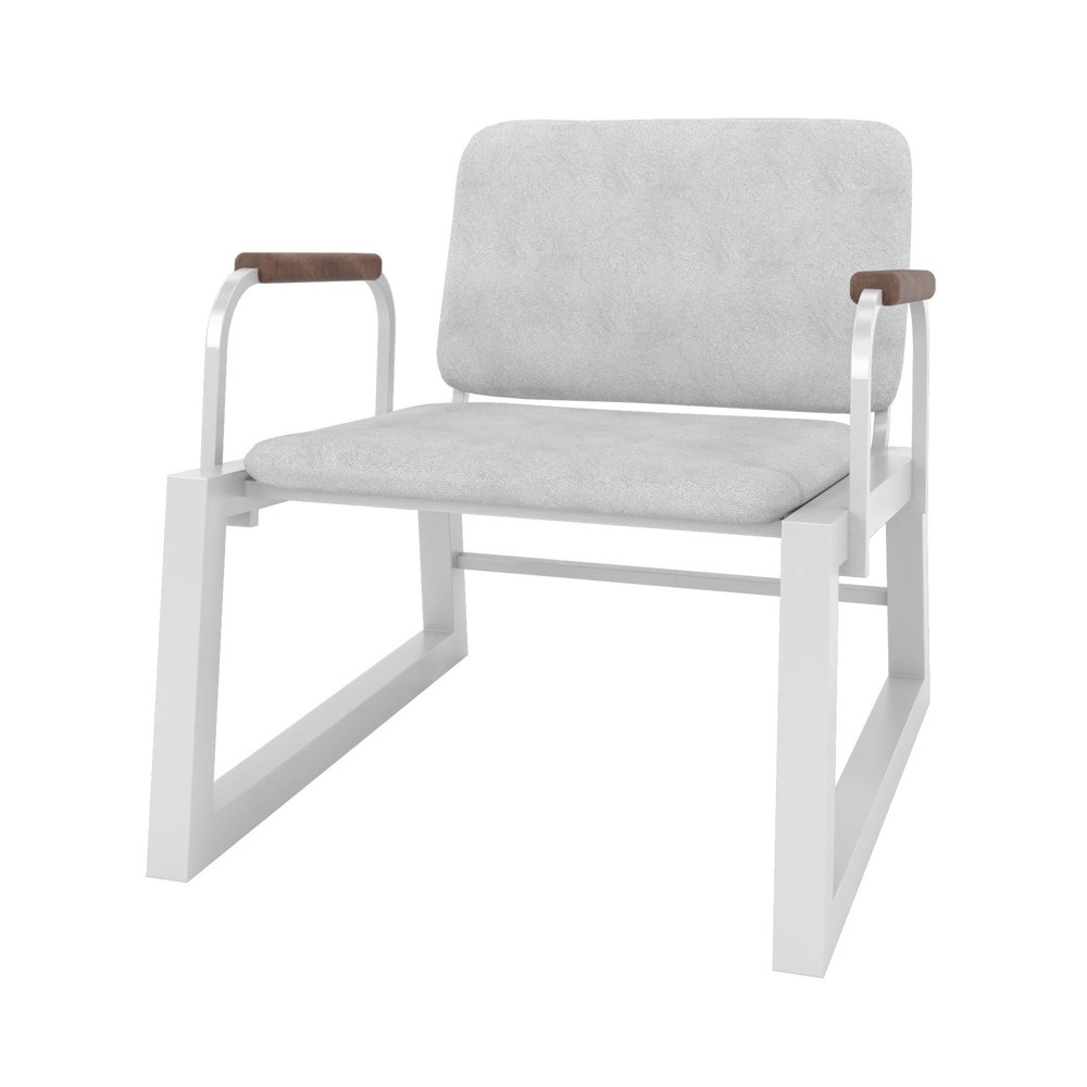 Photos - Coffee Table MANHATTAN 1.0 Whythe Low Accent Chair White -  Comfort: Faux Leather, Steel 