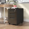 Ridstar Lockable All-Steel Metal Storage Cabinet with 360° Swivel Casters & 3-Drawer for Home & Office-Black - 2 of 4