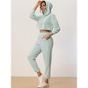 INSPIRE CHIC Womens 2 Piece Outfits Sweatsuit Outfits Hooded Crop Sweatshirt and Jogger Tracksuit Set - 2 of 4
