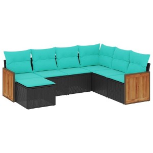 vidaXL Patio Sofa Set - Black Without Table - 1 of 4