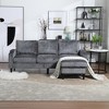 77.36'' Chenille L-Shaped 3-Seater Sectional Sofa with Storage Ottoman, Cup Holders, and Side Pockets - 2 of 4