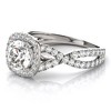 Pompeii3 1 Ct Diamond Cushion Halo Engagement Ring in 14k White Yellow or Rose Gold - 2 of 4