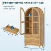 Acekool Farmhouse Arched Pantry Cabinet, 71" Kitchen Storage Cupboard with Drawers, Adjustable Shelves & Acrylic Doors for Dining or Living Room - 2 of 4