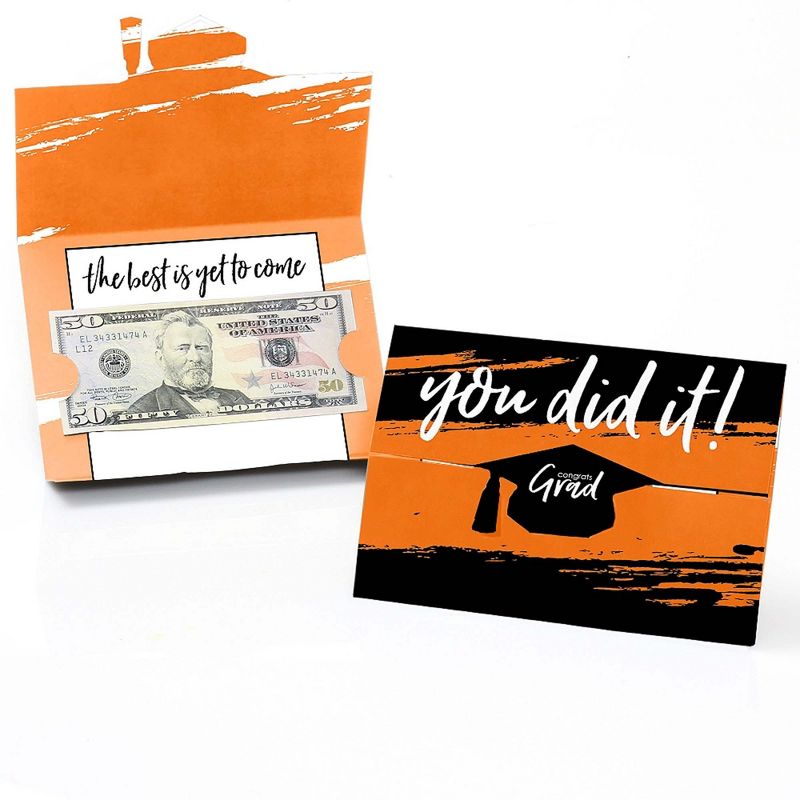 Big Dot of Happiness Orange Grad - Best is Yet to Come - Orange Graduation Party Money and Gift Card Holders - Set of 8, 1 of 5