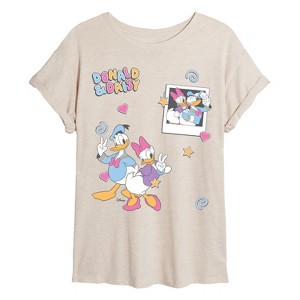 Women's - Disney - Donald Daisy Faux Oversized Oversized Graphic T-Shirt - 1 of 4