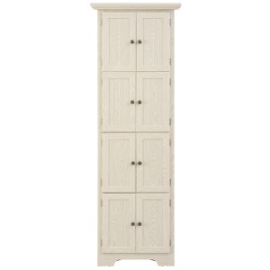 INFURNIC Decorative Bookshelf 4-Tier Corner Cabinet Pantry Storage with 8 Doors for Kitchen, Living Room and Bathroom, White, 42.25"*20.25"*8.25" - 1 of 4