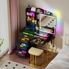 Fredees Vanity Desk with Mirror and LED RGB Lights - 4 of 4