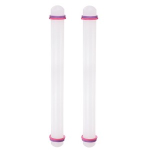Unique Bargains PP Plastic Non-Stick Adjustable Guide Rings Kitchen Rolling Pins 2 Pcs - 1 of 4