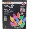 Sylvania Stay-Lit 2 Sets of 50 C9 Faceted LED Christmas Lights - Multicolor - 4 of 4