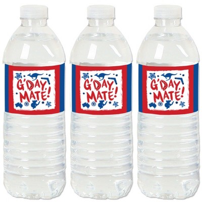 Big Dot of Happiness Australia Day - G'Day Mate Aussie Party Water Bottle Sticker Labels - Set of 20