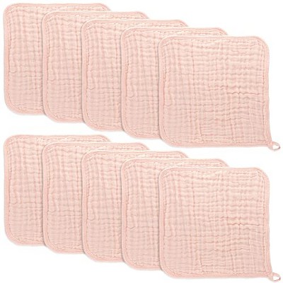 Baby Washcloths Muslin Cotton, Large 10”x10” by Comfy Cubs