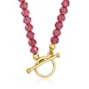 Ross-Simons 60.00 ct. t.w. Garnet Bead Toggle Necklace in 18kt Gold Over Sterling - 3 of 4