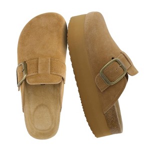 CUSHIONAIRE Women's Granola Genuine Suede Cork Footbed Platform Clog, +Comfort, Wide Widths Available - 1 of 4
