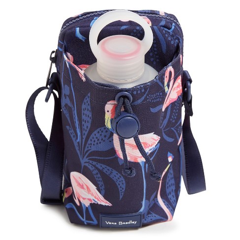 Vera Bradley Deluxe Water Bottle Crossbody Bag in Flamingo Party