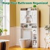 Simple Trending Over The Toilet Storage Cabinet, Heavy Duty Bathroom Organizer Shelf with Adjustable Shelf and Doors, White - 2 of 4