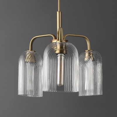 Romeyn 21" Gold Glass 3-Light LED Pendant