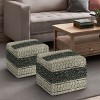 NicBex Chic Square Striped Pouf Ottoman Multicolored Footstool for Living Room, Bedroom,Green/Natural - 3 of 4