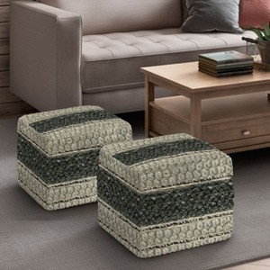NicBex Handwoven Pouf Ottoman, Modern Home Decor Multi-Functional Footstool, Stylish Striped Design for Living Room, or Nursery - 1 of 4