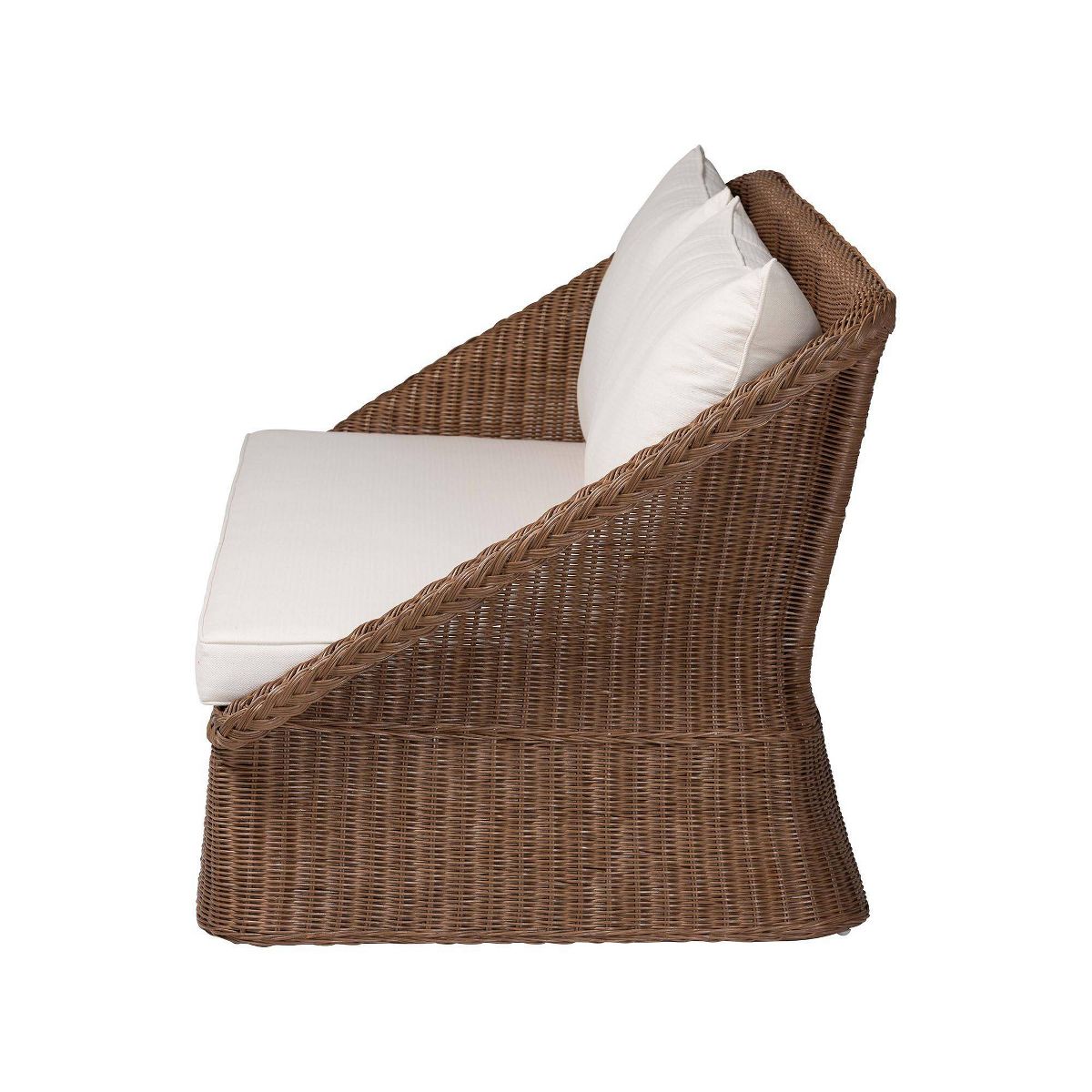 bali & pari Derris Bohemian Braided Rattan Sofa Peanut Brown - thumbnail 5