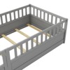 Cesicia Twin Size Floor Bed, Integral Construction With Super High Security Barrier, Door, Children'S Floor Bed Frame - 4 of 4