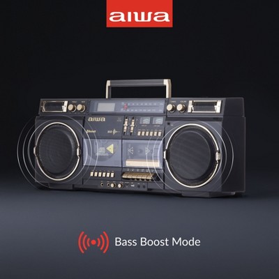 aiwa Retro Boombox CD Player with Cassette Recording, Bluetooth 5.0, VU Meters, LCD Display, Dual 40W Speakers - Thumbnail 2