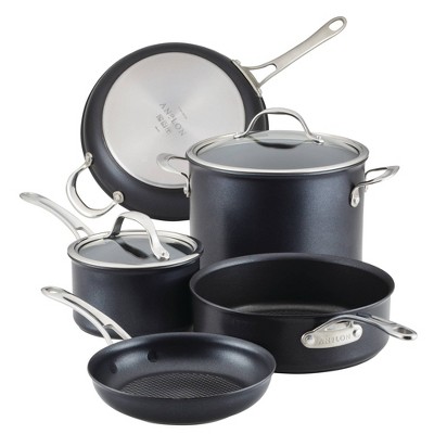 7pc Nonstick Hard Anodized Aluminum Cookware Set Dark Gray - Figmint™ :  Target