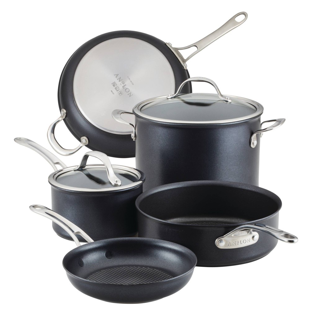 Photos - Stockpot Anolon X Hybrid 7pc Nonstick Induction Cookware Set Super Dark Gray 