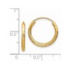 Black Bow Jewelry 2mm x 13mm 14k Yellow Gold Satin Diamond-Cut Endless Hoop Earrings - 4 of 4