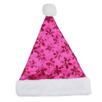 Northlight Traditional Red and White Plush Unisex Adult Christmas Santa Hat Costume Accessory - Medium