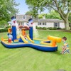 Costway Inflatable Water Slide Park Bounce House Splash Pool Water Cannon with 735W Blower - 2 of 4