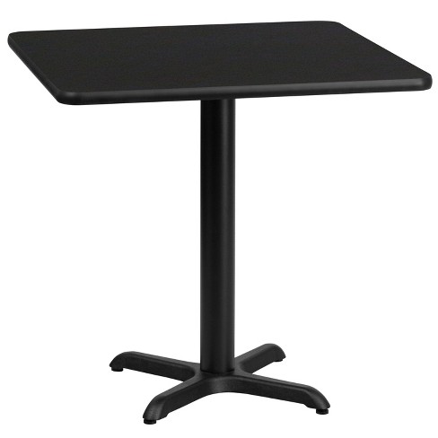 Flash Furniture 30'' Square Black Laminate Table Top with 22'' x 22'' Table Height Base - image 1 of 4