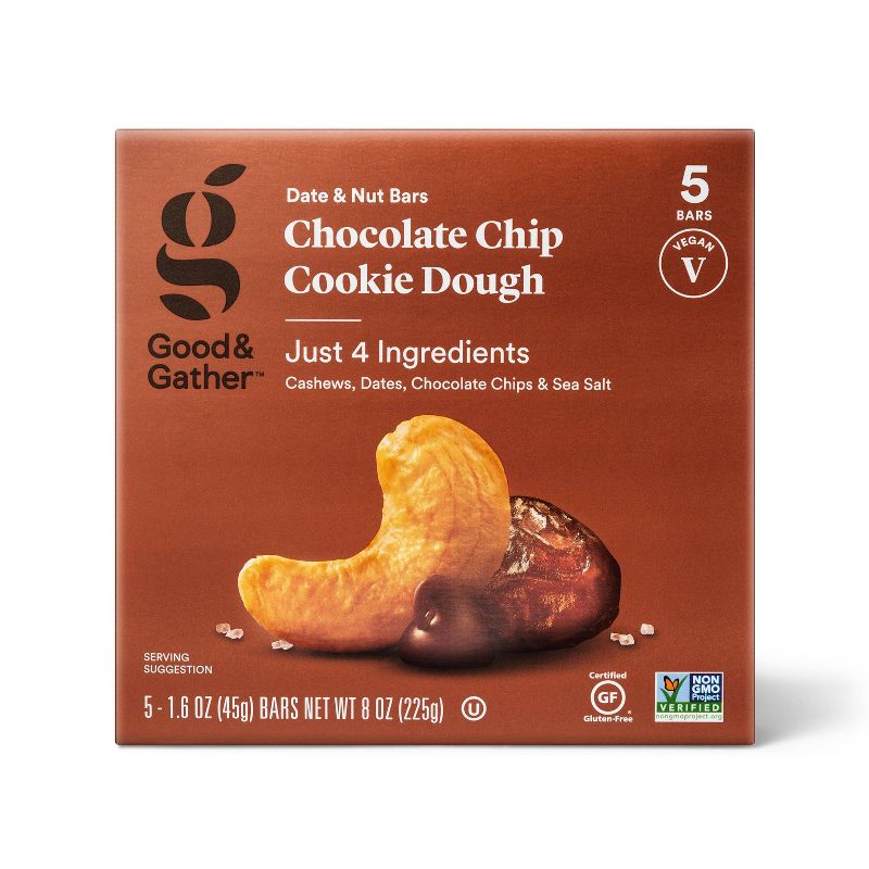 Chocolate Chip Cookie Dough Nutrition Bars - 5ct - Good & Gather&#8482;, 1 of 11