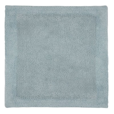Blue 100% Cotton Reversible Tufted Bathroom Rug Set