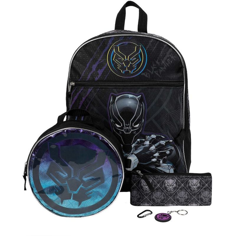 Marvel Comics Black Panther 5-Piece Backpack Set, 2 of 7