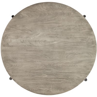 Transitional Bedford Gray 45" Round Wood Counter Height Pub Table
