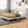 Costway Full/Queen Size Upholstered Bed Frame with Elastic Pockets Mattress Foundation Beige - 3 of 4