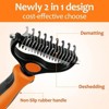BABYYER 2 in 1 design Undercoat Rake and Deshedding Tool for Dogs and Cats - Dematting Comb for Long Hair Pets, Grooming Brush to Clear Mats - 4 of 4