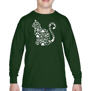 LA Pop Art Cat Claws - Boy's Word Art Long Sleeve T-Shirt - 1 of 4