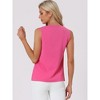 Allegra K Women's Elegant Chiffon V Neck Sleeveless Work Pleated Blouse - 3 of 4